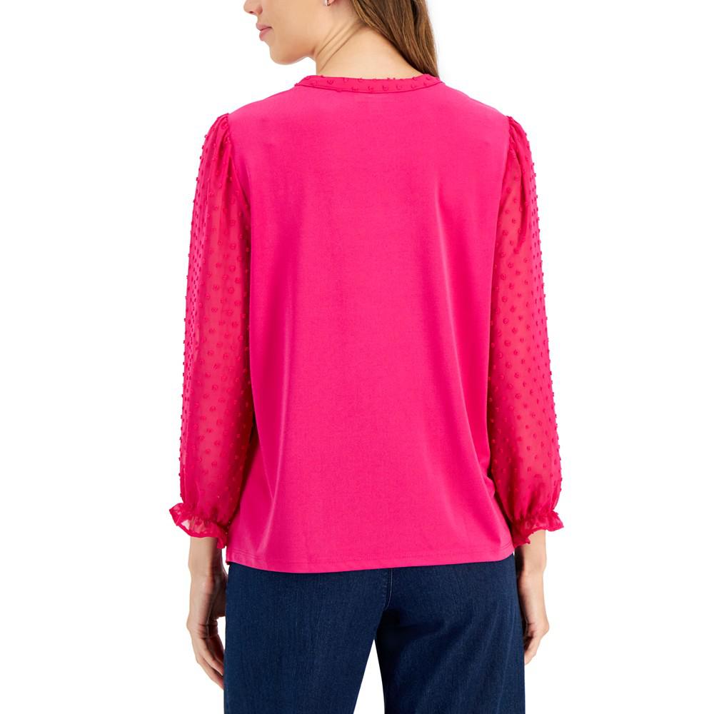 Women's 3/4-Sleeve Pintuck Blouse, Created for Macy's商品第2张图片规格展示
