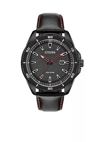 商品Citizen|Mens Stainless Steel Eco Drive Ar Action Leather Strap Watch,价格¥1434,第1张图片