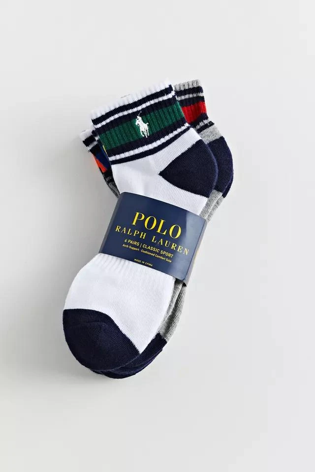 商品Ralph Lauren|Polo Ralph Lauren Multi Stripe Quarter Sock 6-Pack,价格¥220,第1张图片