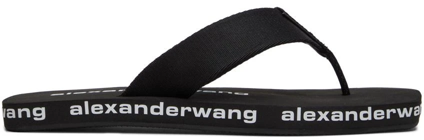 商品Alexander Wang|Black AW Flip Flop Sandals,价格¥758,第1张图片