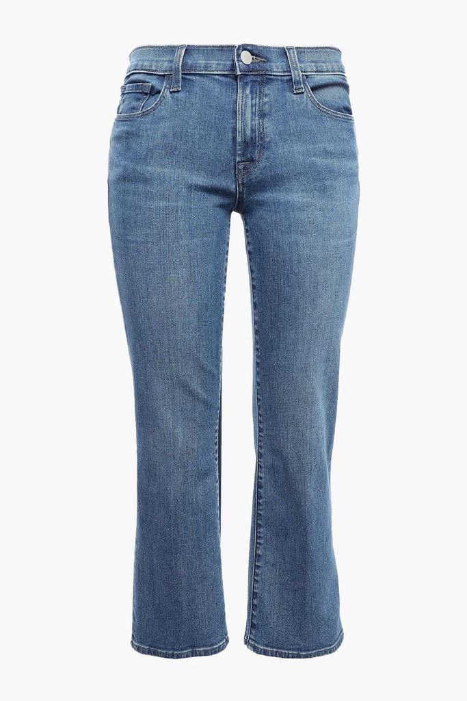 商品J Brand|Selena frayed faded mid-rise kick-flare jeans,价格¥557,第1张图片