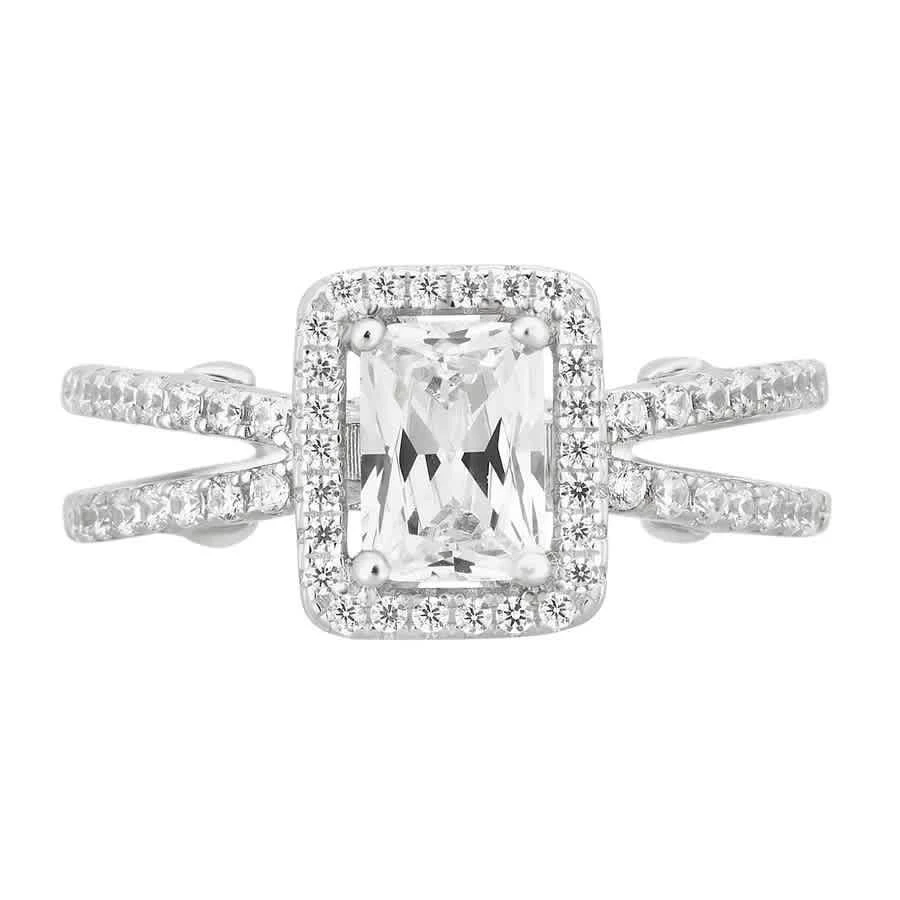 商品DiamondMuse|2.80 cttw Cubic Zirconia Split Shank Engagement Ring in Sterling Silver for Women,价格¥297,第3张图片详细描述