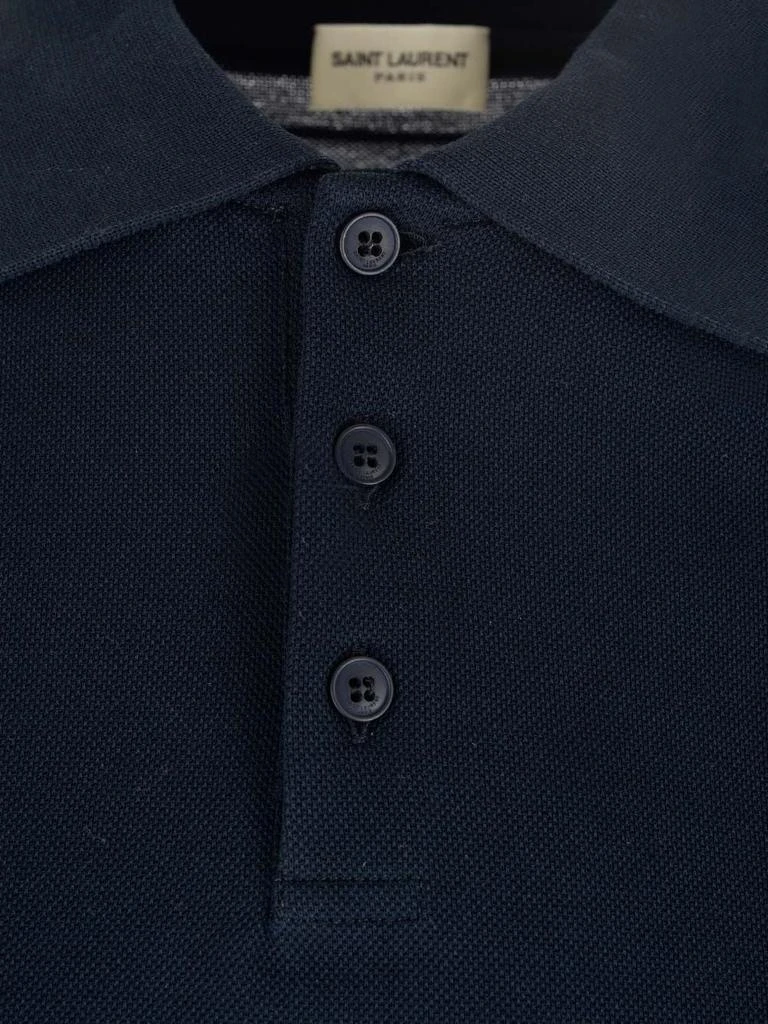 商品Yves Saint Laurent|Polo In Cotton Pique Polo Shirt Blue,价格¥3748,第3张图片详细描述