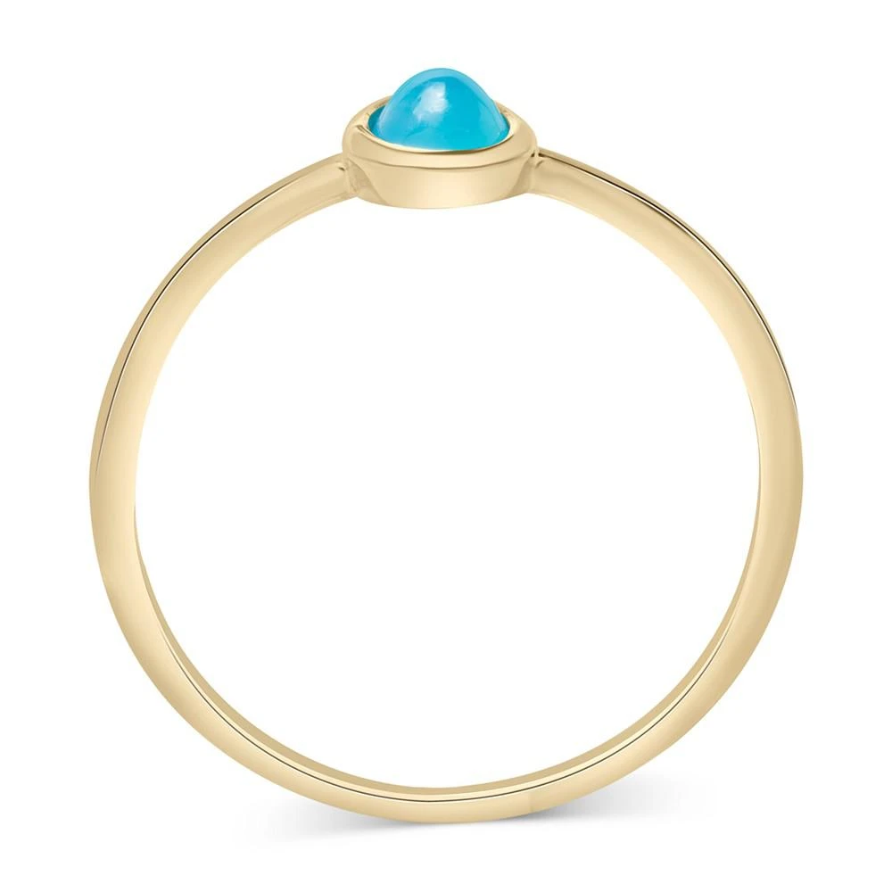 商品Macy's|Blue Chalcedony Pear Solitaire Ring in 14k Gold-Plated Sterling Silver,价格¥925,第3张图片详细描述