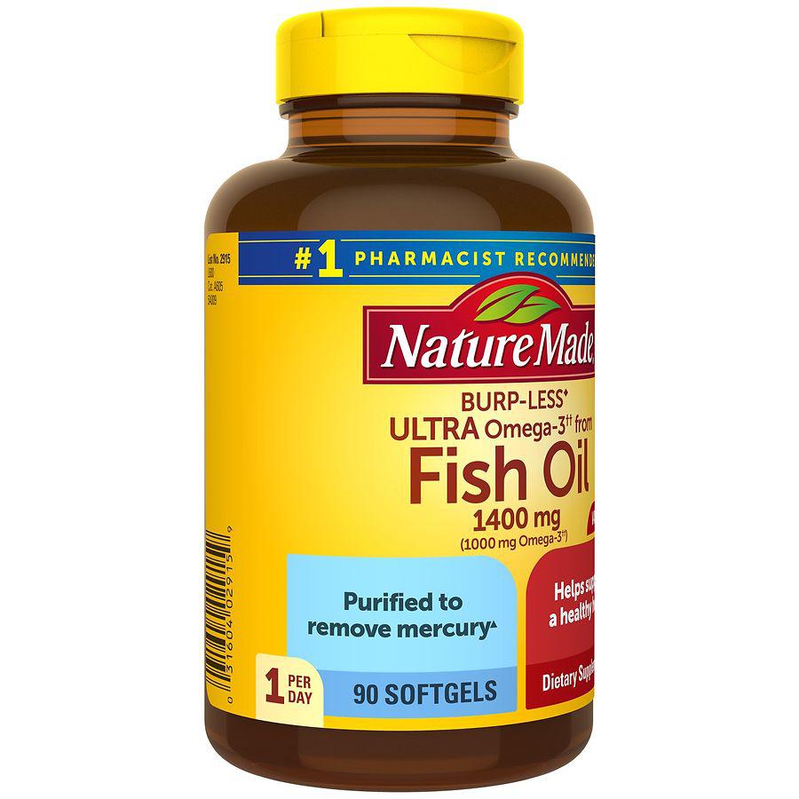Burp-Less Ultra Omega-3 from Fish Oil 1400 mg Softgels商品第3张图片规格展示