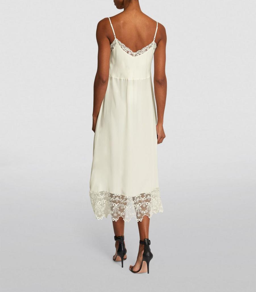 Lace-Trim Midi Dress商品第4张图片规格展示