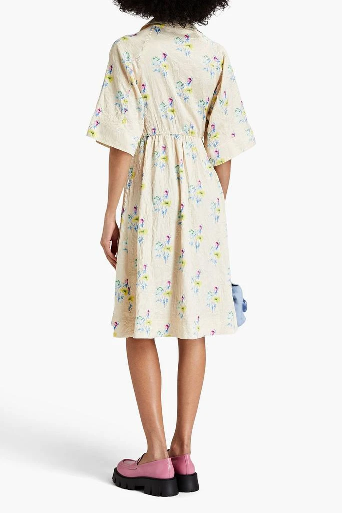 商品Ganni|Floral-print crinkled-satin wrap dress,价格¥988,第3张图片详细描述