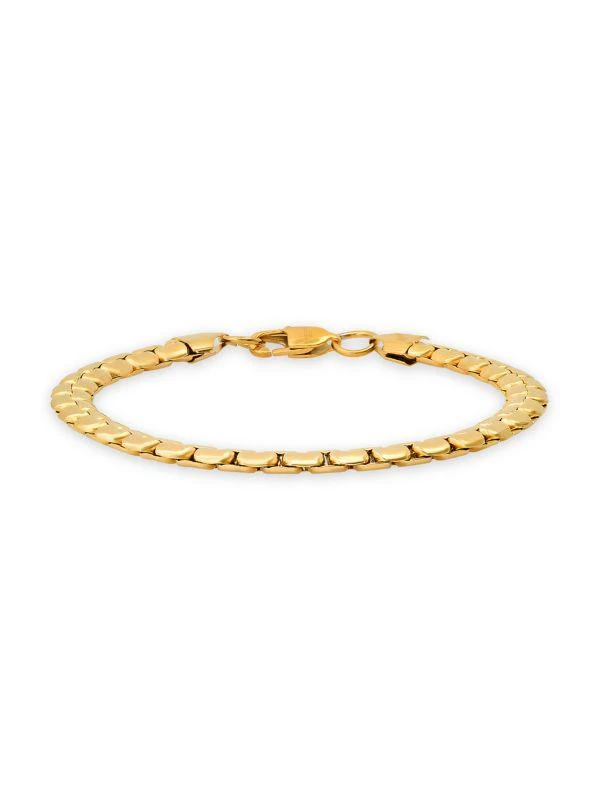 商品Anthony Jacobs|18K Goldplated Stainless Steel & Stainless Steel Flat Box Chain Bracelet,价格¥420,第2张图片详细描述