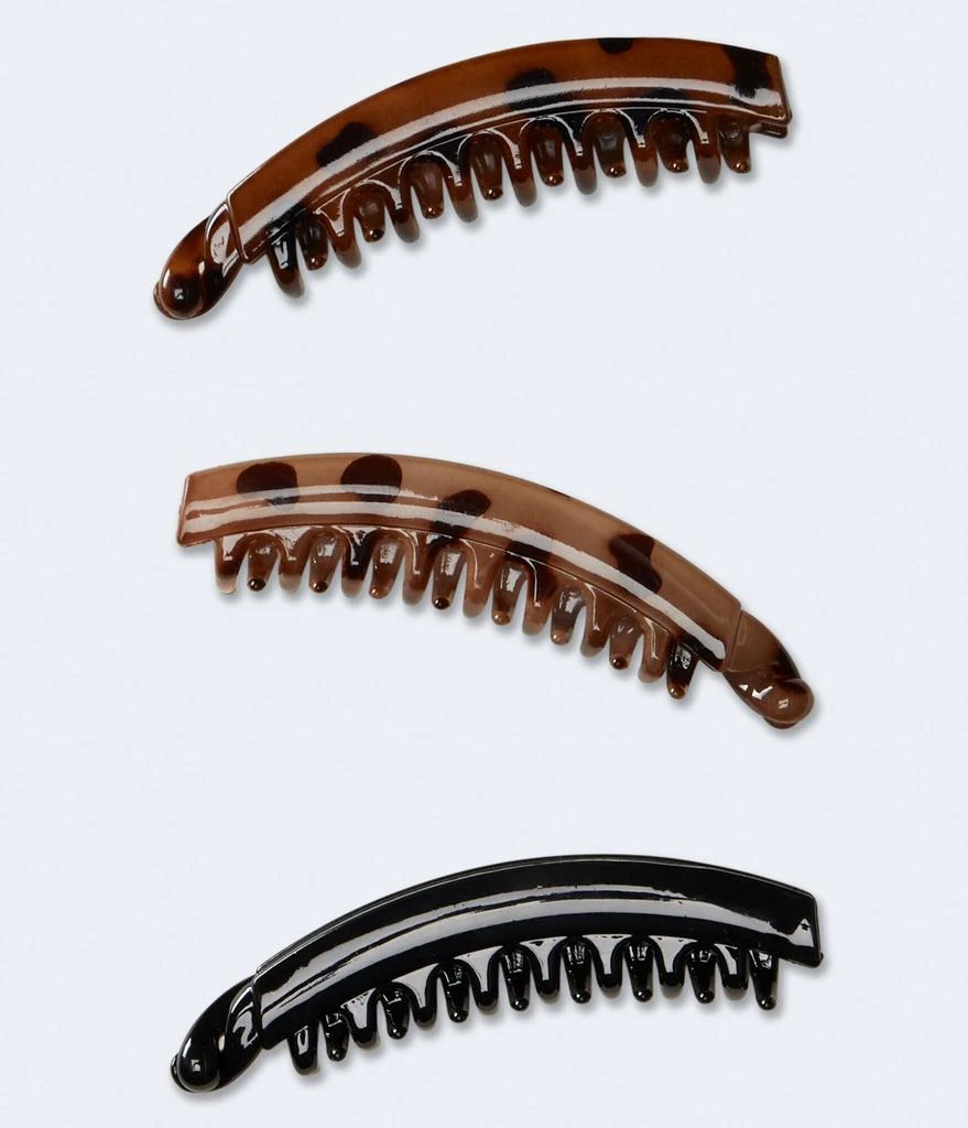 商品Aeropostale|Aeropostale Shiny Banana Claw Hair Clip 3-Pack,价格¥74,第1张图片