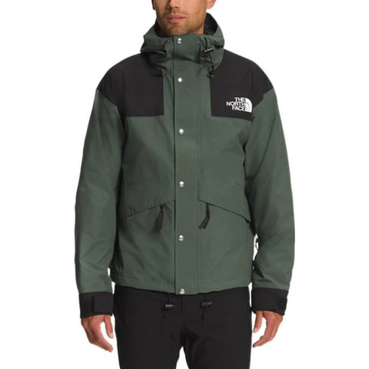 商品[国内直发] The North Face|北面  1986系列 经典Icon Dryvent Mountain Jacket 透气印花Logo排扣连帽软壳  FW22 防水冲锋衣 男女同款 绿色,价格¥3195,第4张图片详细描述