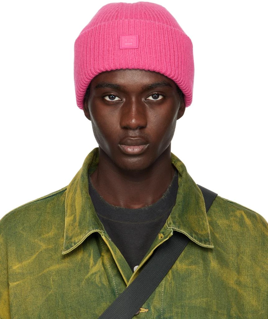 商品Acne Studios|Pink Small Logo Beanie,价格¥1342,第1张图片