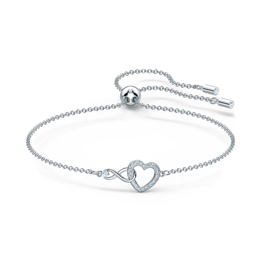 商品Swarovski|银色水晶心形和无限符号滑块手链,价格¥439,第1张图片