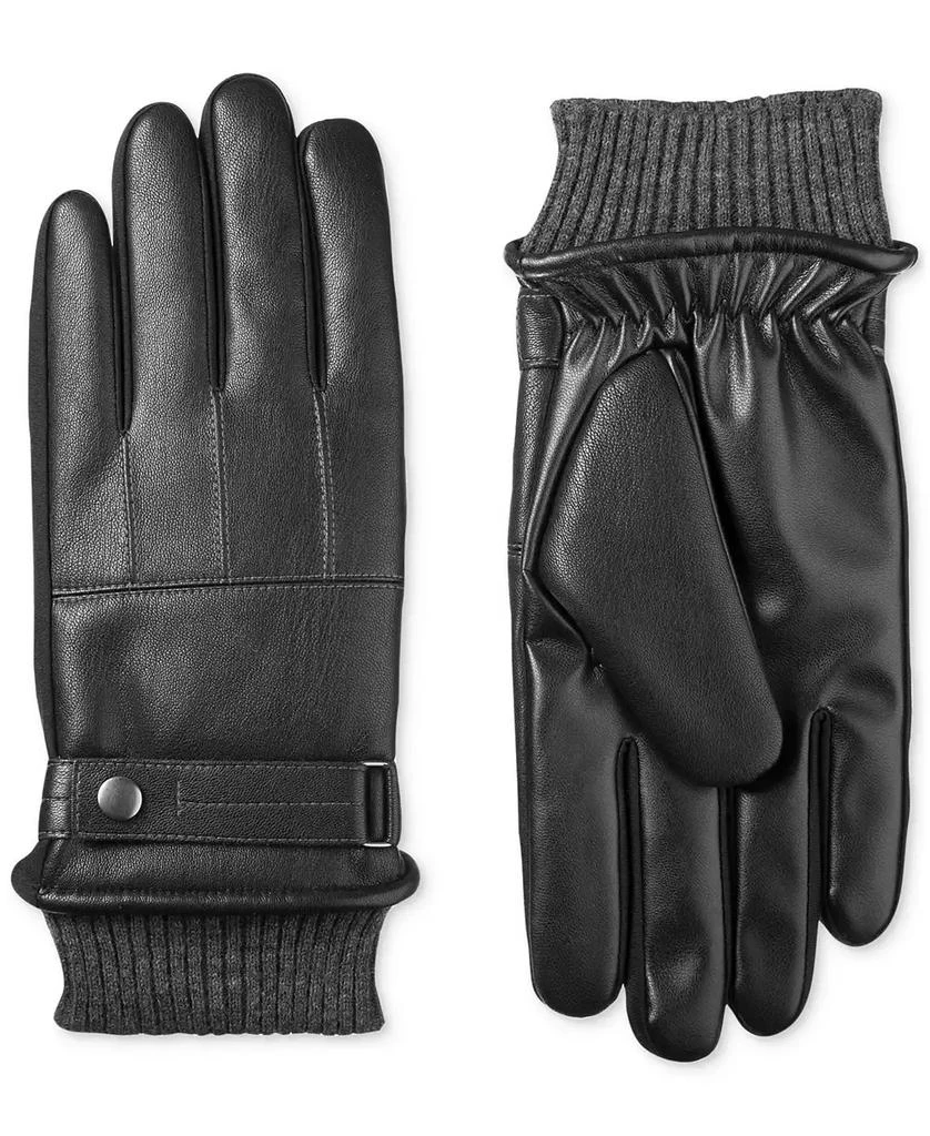 商品Isotoner Signature|Men's Insulated Faux-Leather Touchscreen Gloves,价格¥240,第1张图片