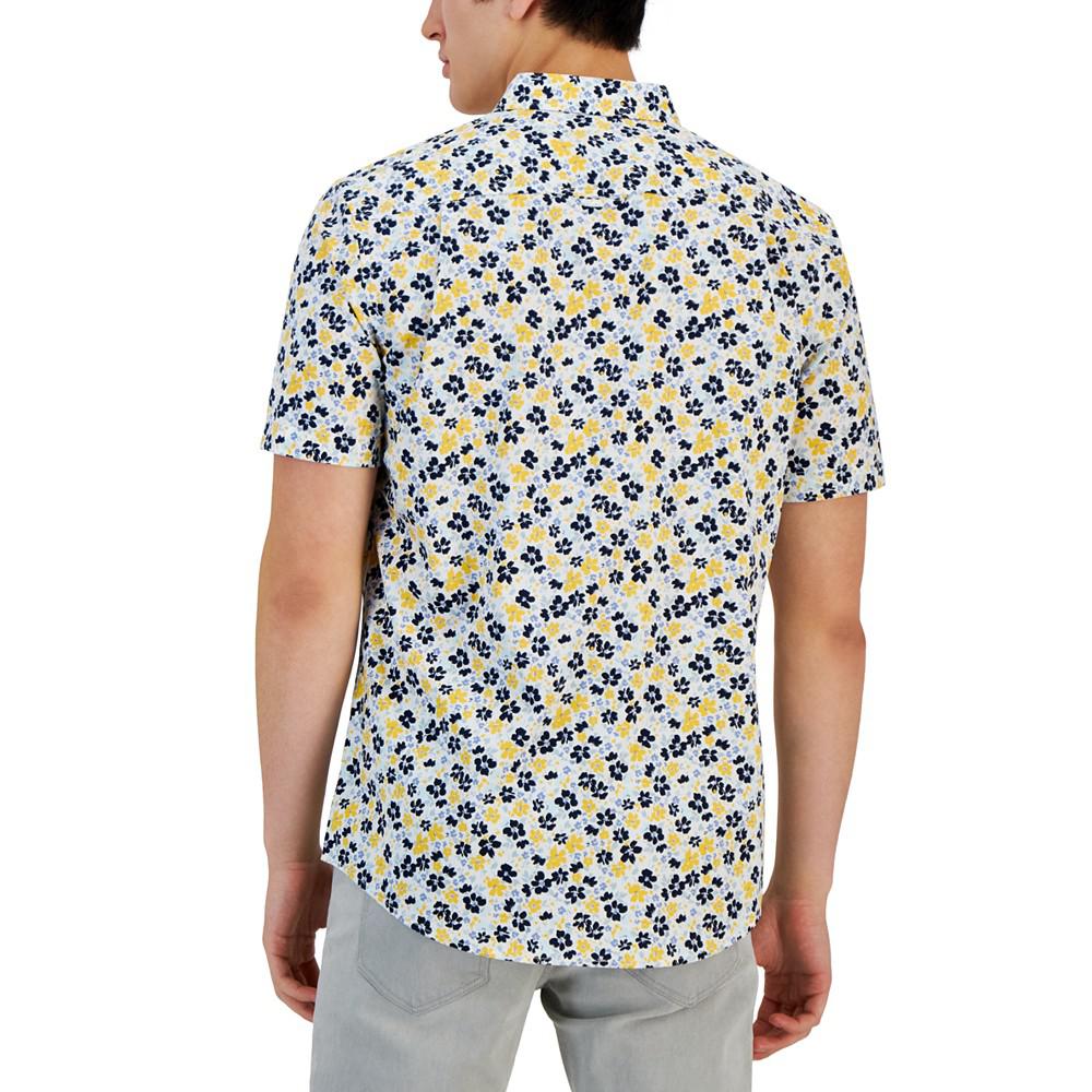 Men's Champin Floral Print Woven Short-Sleeve Shirt, Created for Macy's商品第2张图片规格展示