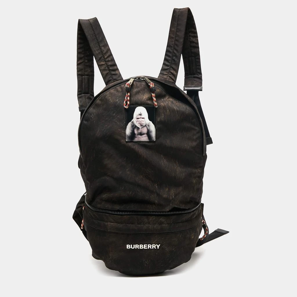 商品Burberry|Burberry Brown/Black Ape Print Nylon Convertible Backpack,价格¥3461,第1张图片