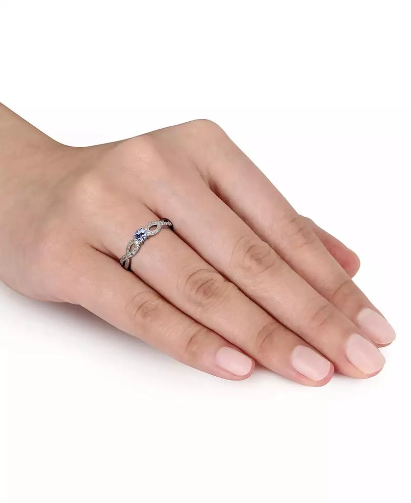 商品Macy's|Tanzanite (1/6 ct. t.w.) and Diamond (1/10 ct. t.w.) Sterling Silver, Infinity Ring,价格¥1183,第4张图片详细描述