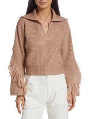 Fringed Johnny Collar Sweater商品第1张图片规格展示