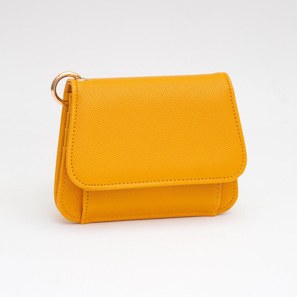 Porte-cartes compact en similicuir grainé avec breloque pour sac image 2