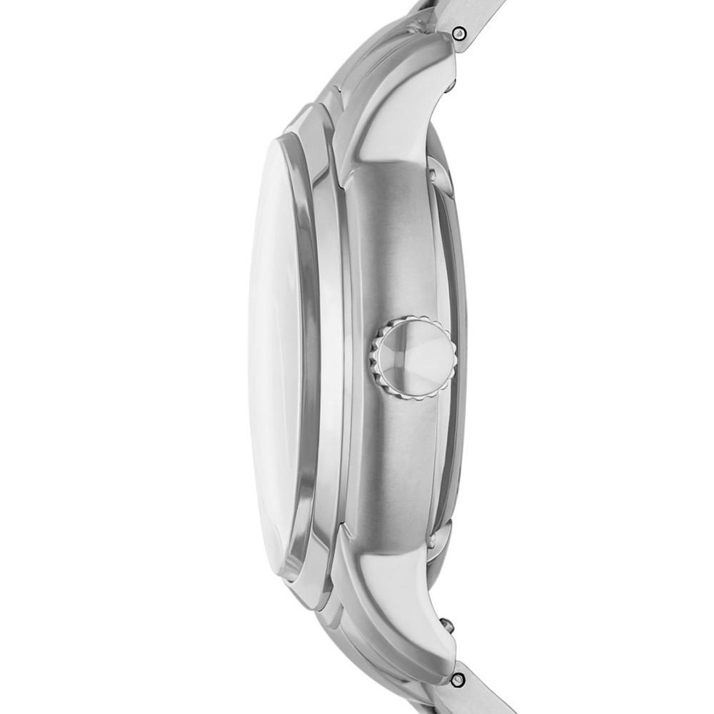 商品Fossil|Men's Heritage Automatic Silver-Tone Stainless Steel Bracelet Watch 43mm,价格¥2180,第4张图片详细描述