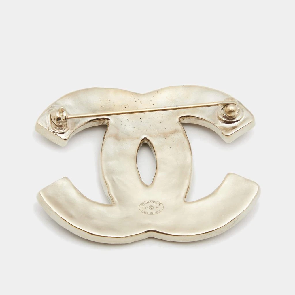 商品[二手商品] Chanel|Chanel CC Bicolor Enamel Gold Tone Brooch,价格¥3984,第2张图片详细描述