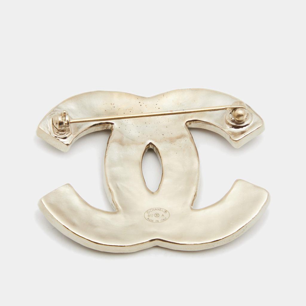 商品[二手商品] Chanel|Chanel CC Bicolor Enamel Gold Tone Brooch,价格¥4093,第4张图片详细描述