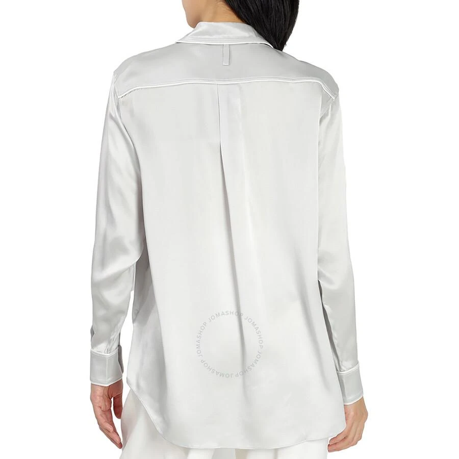 商品Burberry|Ladies Light Pebble Grey Silk Satin Shirt,价格¥1033,第3张图片详细描述