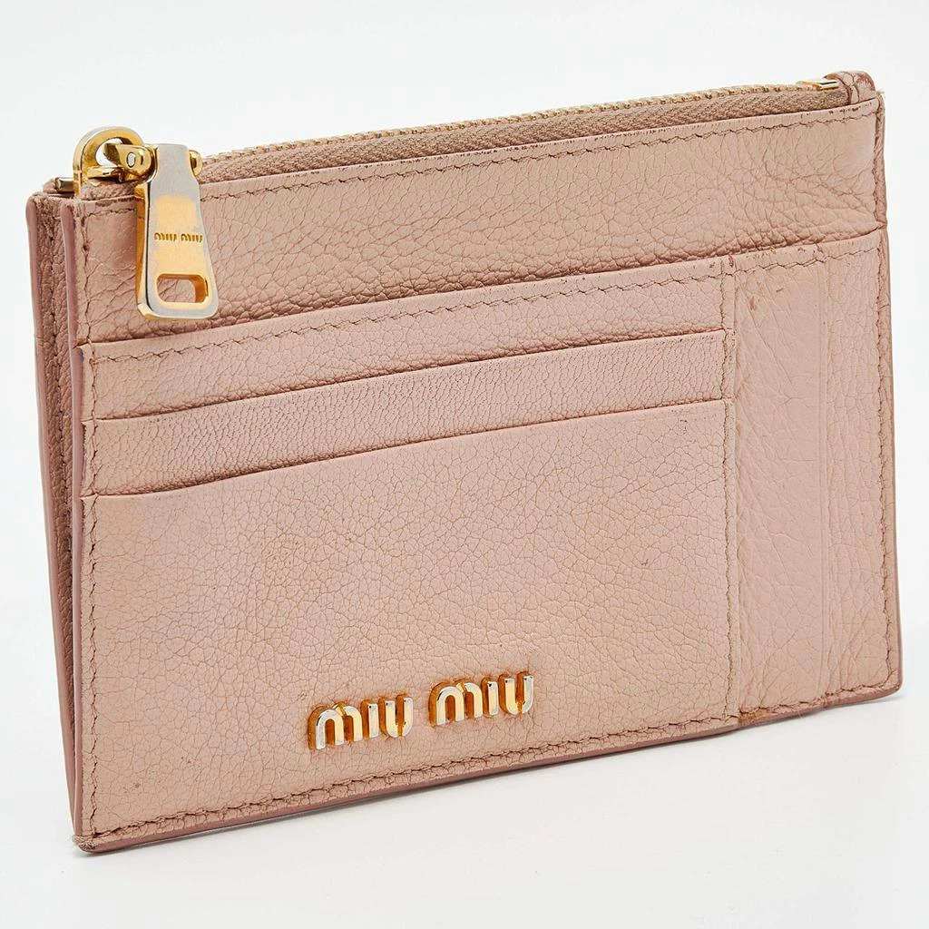 商品[二手商品] Miu Miu|Miu Miu Beige Leather Zip Card Holder,价格¥822,第3张图片详细描述