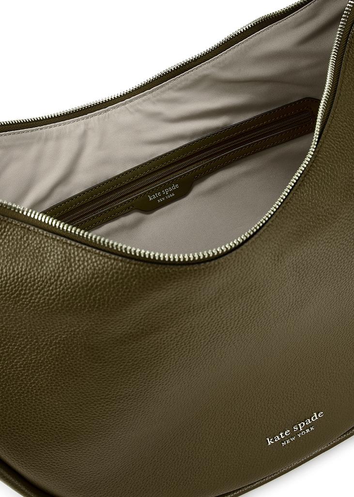 Green large leather shoulder bag商品第4张图片规格展示