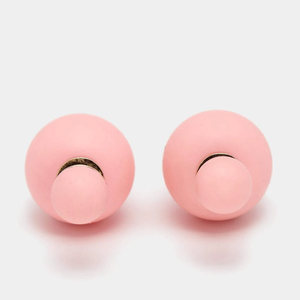 商品[二手商品] Dior|Dior Mise En Dior Tribales Matte Pink Gold Tone Metal Stud Earrings,价格¥1122,第1张图片