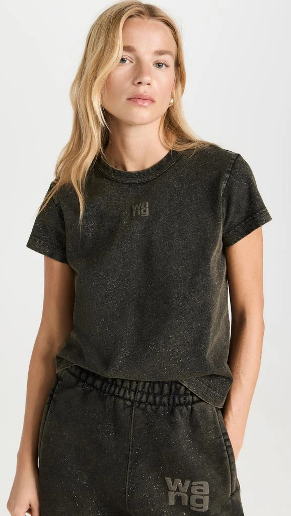 商品Alexander Wang|Glitter Essential Jersey Shrunk Tee with Puff Logo,价格¥1292,第1张图片