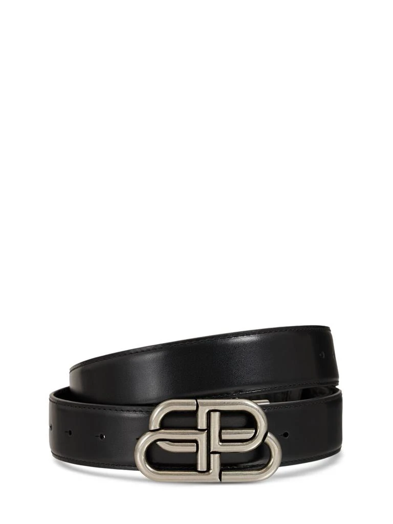 商品Balenciaga|3.5cm Bb Reversible Leather Belt,价格¥4798,第1张图片