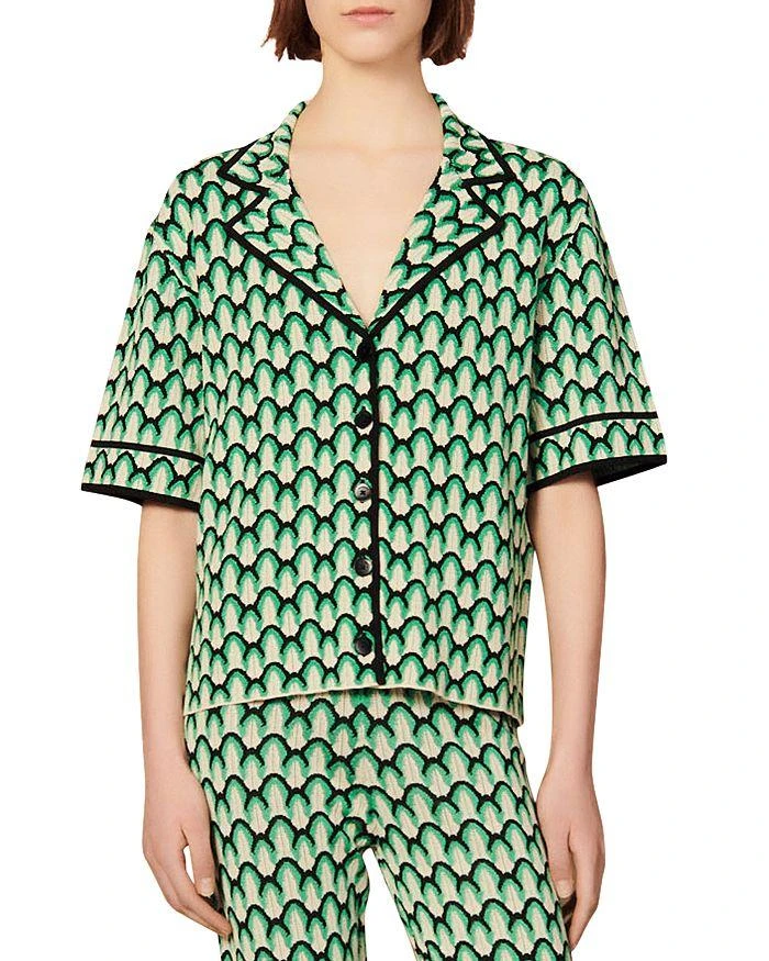 商品Sandro|Othis Printed Cardigan,价格¥1447,第1张图片
