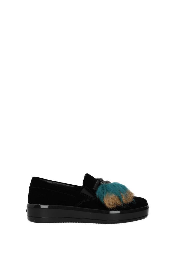 商品Prada|Slip on Velvet Black,价格¥1793,第1张图片