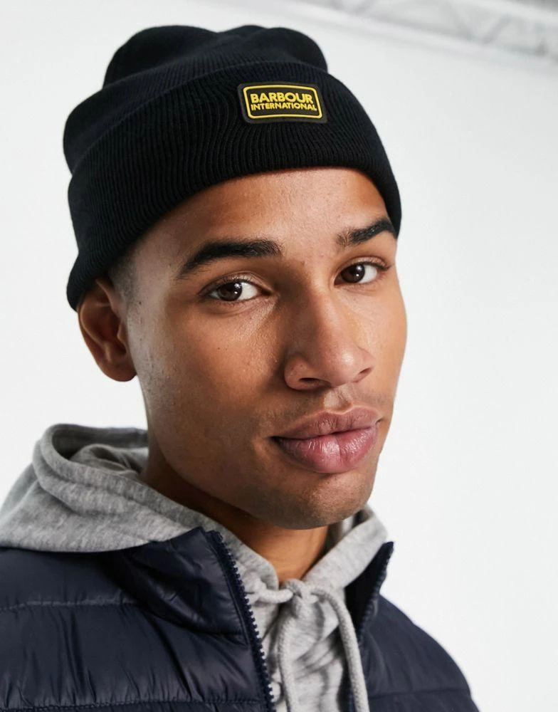 商品Barbour|Barbour International Senor Legacy fisherman beanie hat in black,价格¥190,第4张图片详细描述