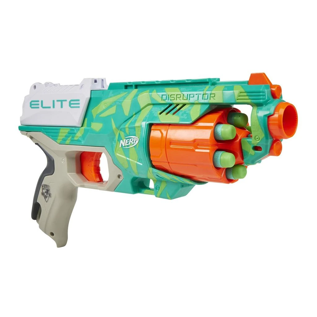 商品Nerf|NERF Elite Disruptor Blaster Dynamic Green - 6-Dart Rotating Drum, 6 Official Elite Darts, Slam Fire (Amazon Exclusive),价格¥118,第1张图片