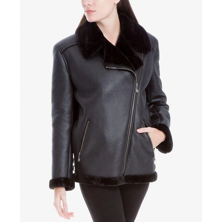 商品Max Studio|Faux-Shearling Moto Jacket, Created For Macy's,价格¥665,第1张图片