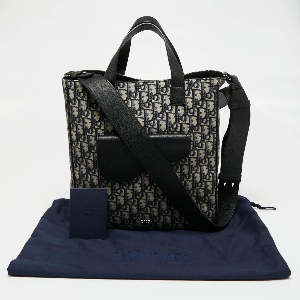 Dior Black Oblique Canvas and Leather Saddle Tote商品第10张图片规格展示