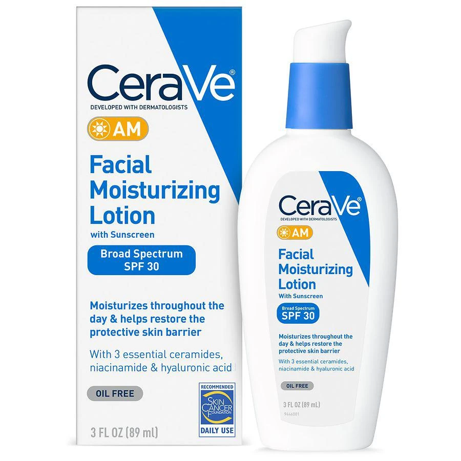 商品CeraVe|AM Face Moisturizer SPF 30, Oil-Free with Sunscreen,价格¥151,第2张图片详细描述