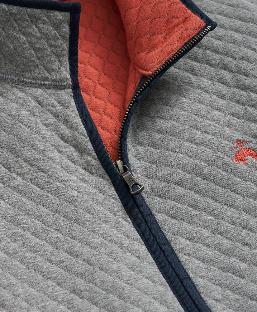 商品Brooks Brothers|男式 棉混纺菱形绗缝拉链背心,价格¥288,第2张图片详细描述