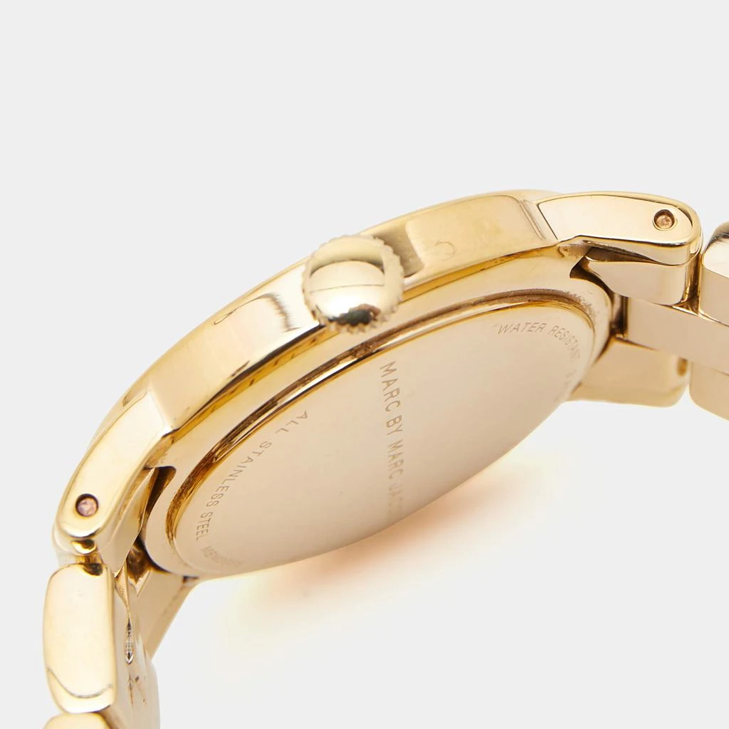 Marc by Marc Jacobs White Yellow Gold Plated Stainless Steel Amy MBM3056 Women's Wristwatch 36 mm 商品