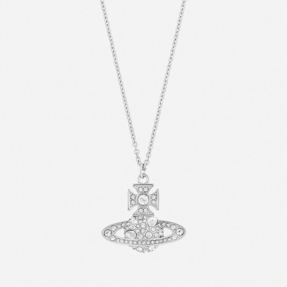 商品Vivienne Westwood|Vivienne Westwood Francette Bas Relief Platinum-Tone Cubic Zirconia Necklace,价格¥1075,第1张图片