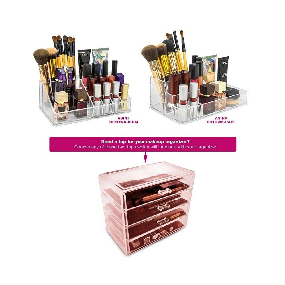 Cosmetic Makeup and Jewelry Storage Case Display - 4 Large Drawers 商品