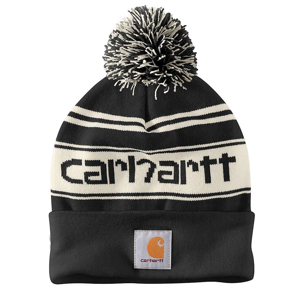 商品Carhartt|Carhartt Men's Knit Pom-Pom Cuffed Logo Beanie,价格¥237,第2张图片详细描述