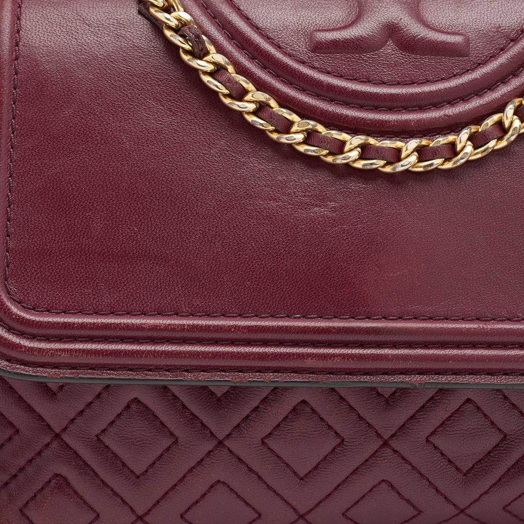 商品[二手商品] Tory Burch|Tory Burch Burgundy Leather Small Fleming Shoulder Bag,价格¥1191,第7张图片详细描述