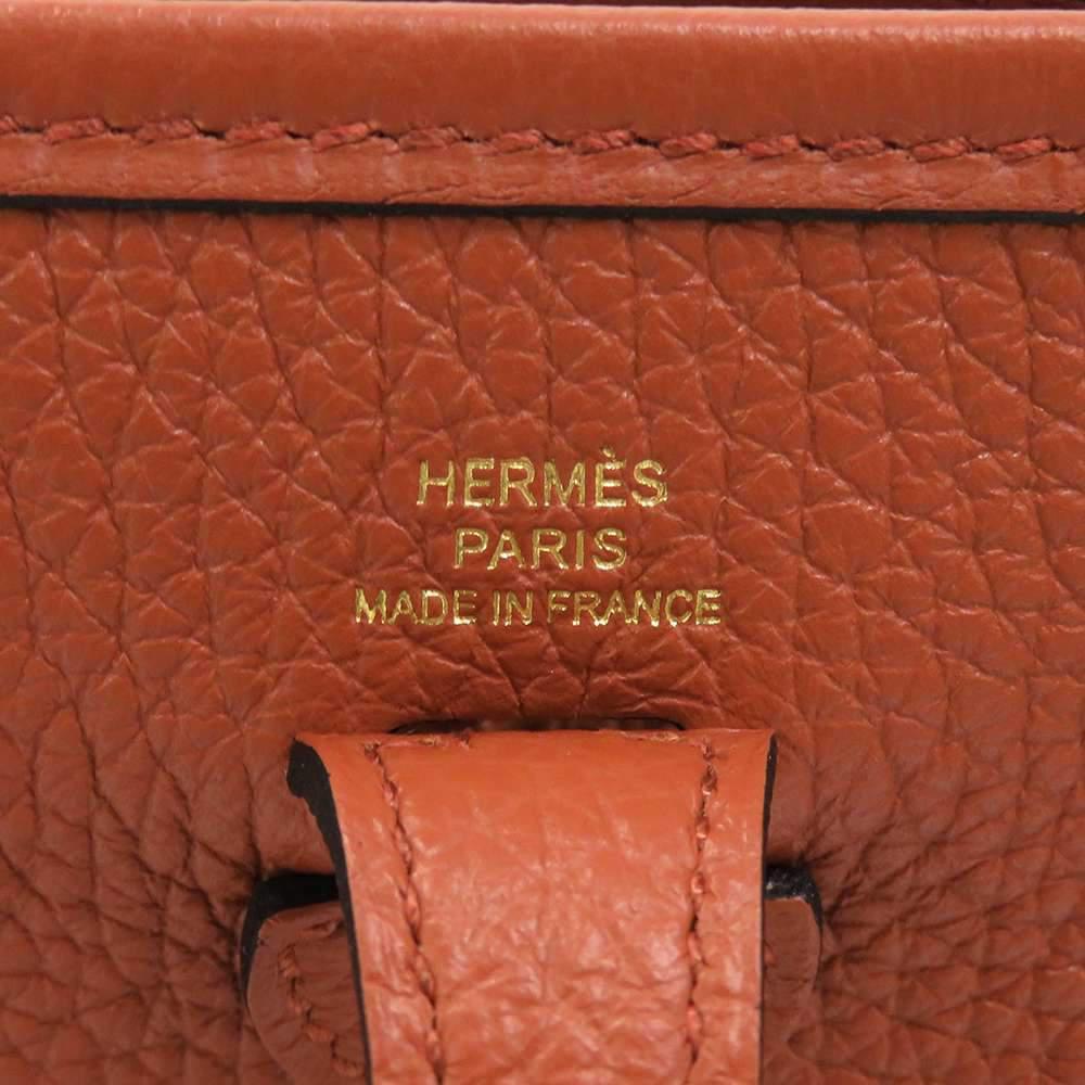 Hermes Brown Taurillon Clemence Leather Evelyne Amazon TPM Shoulder Bag商品第6张图片规格展示