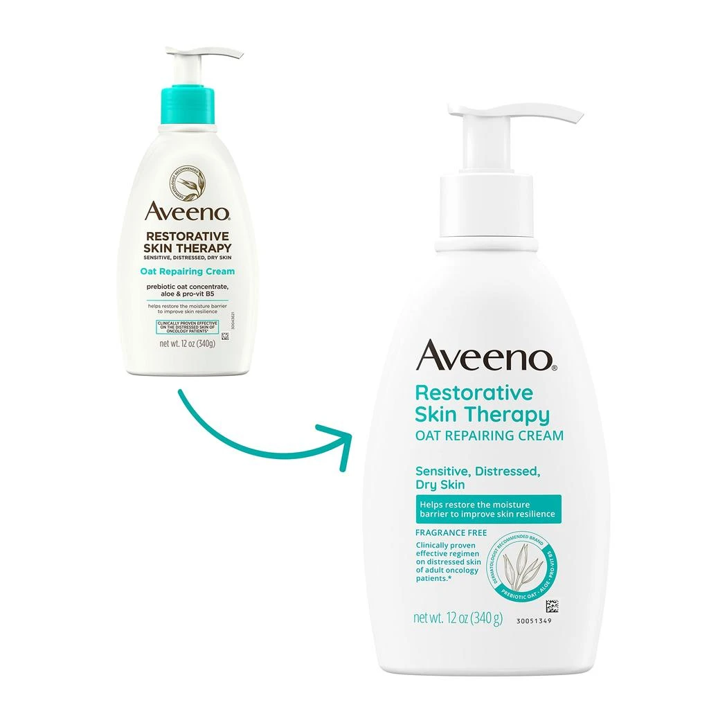 商品Aveeno|Aveeno Calm + Restore Oat Repairing Body Lotion for Sensitive Skin, Daily Moisturizer with Prebiotic Oat, Aloe & Pro-Vitamin B5 Helps Restore Skin's Moisture Barrier, Fragrance Free, 12 oz,价格¥284-¥1915,第2张图片详细描述