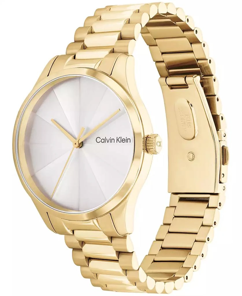 商品Calvin Klein|Unisex 3-Hand Gold-Tone Stainless Steel Bracelet Watch 35mm,价格¥1443,第2张图片详细描述