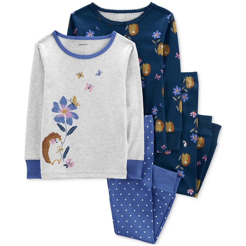 商品Carter's|Baby Girls 100% Snug Fit Cotton Pajamas, 4 Piece Set,价格¥81,第1张图片