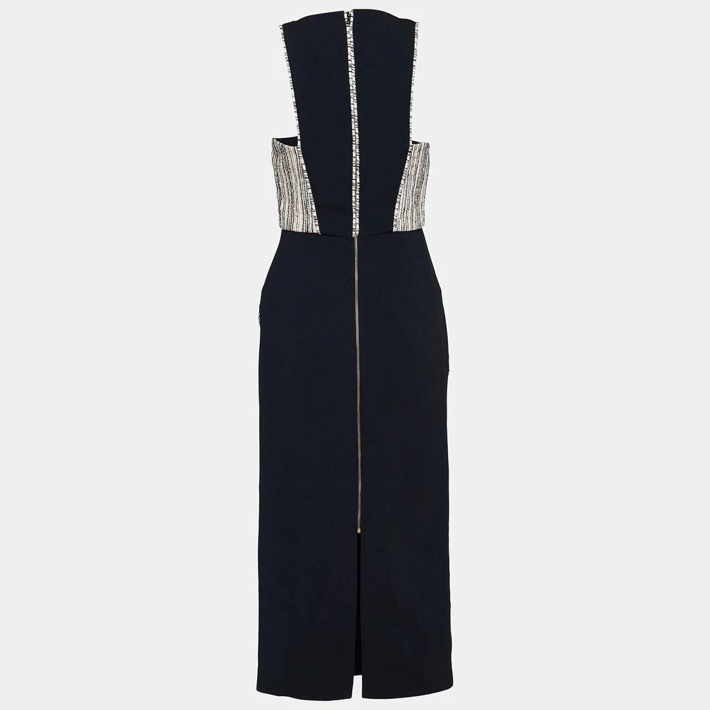 商品[二手商品] ROLAND MOURET|Roland Mouret Black Tweed & Crepe Sleeveless Dress M,价格¥2561,第2张图片详细描述
