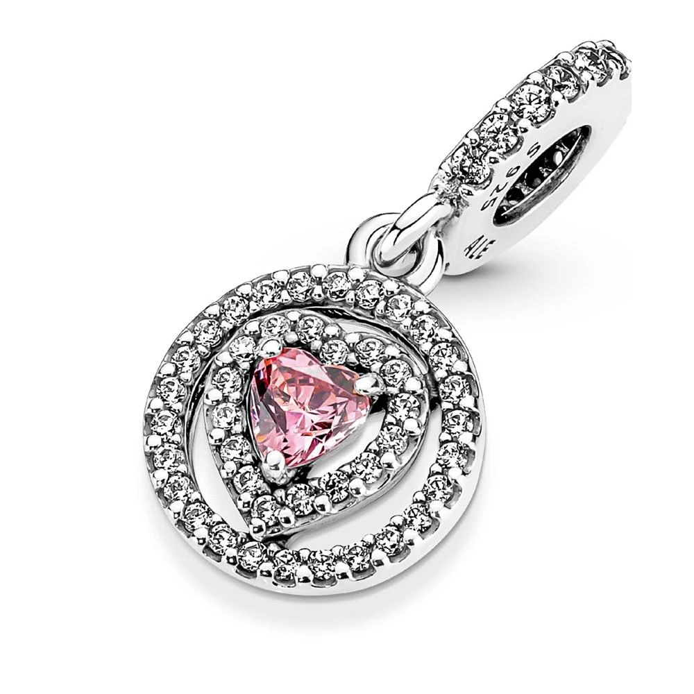 商品PANDORA|Cubic Zirconia Sparkling Double Halo Heart Dangle Charm,价格¥509,第4张图片详细描述